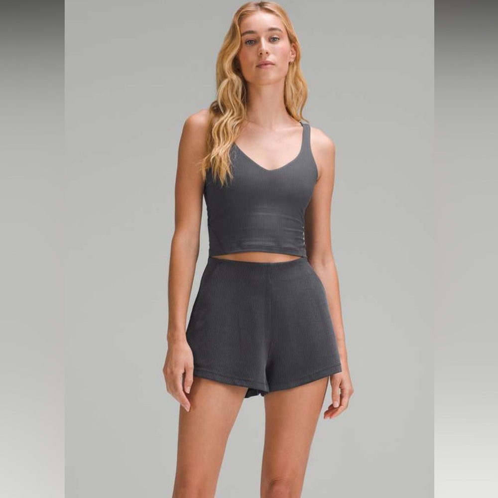 LIKE NEW l Lululemon 🍋 l  Grey Ribbed Align tank- size 0